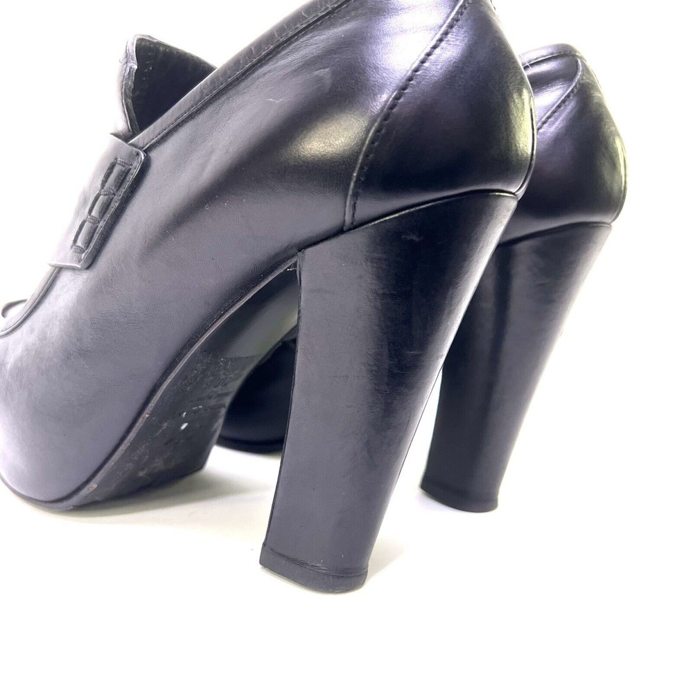 Proenza Schouler Penny Leather Platform Shoes Black Y2K Heels 38 EU / 7.5 US - Picture 5 of 12